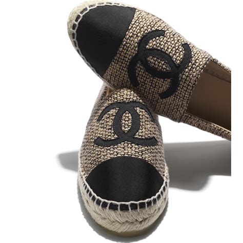 chanel espadrilles beige leather|Chanel tweed espadrilles.